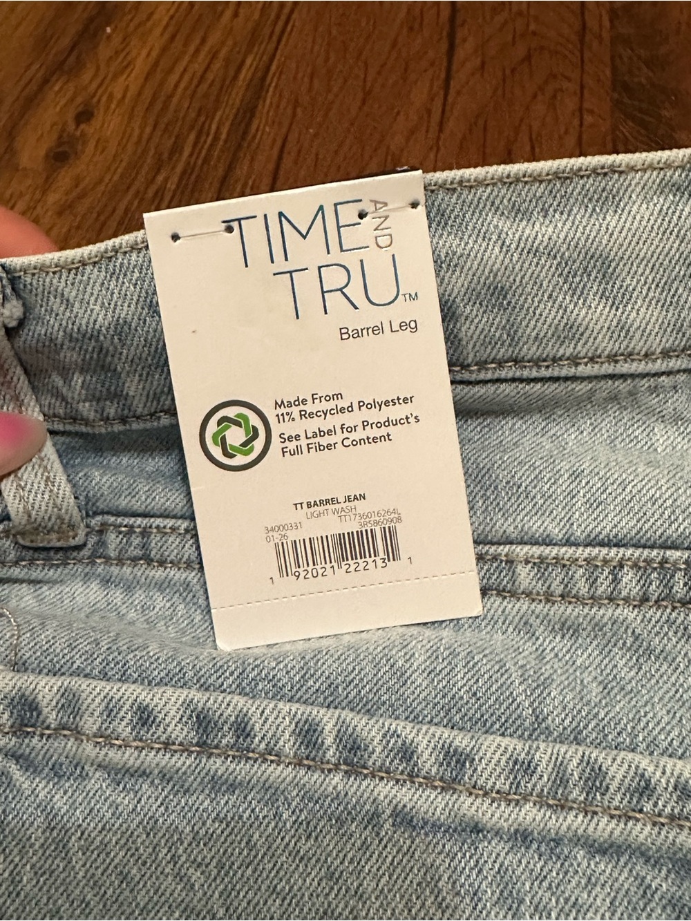 Time and Tru Light Wash High-Rise Barrel Leg Jeans - Picture 10 of 11